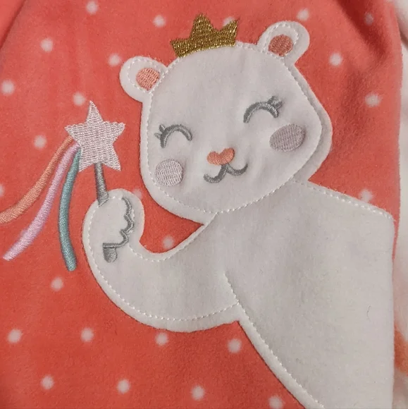 Carter's Fleece 2T Zipper Footed PJs - Picture 2 of 4